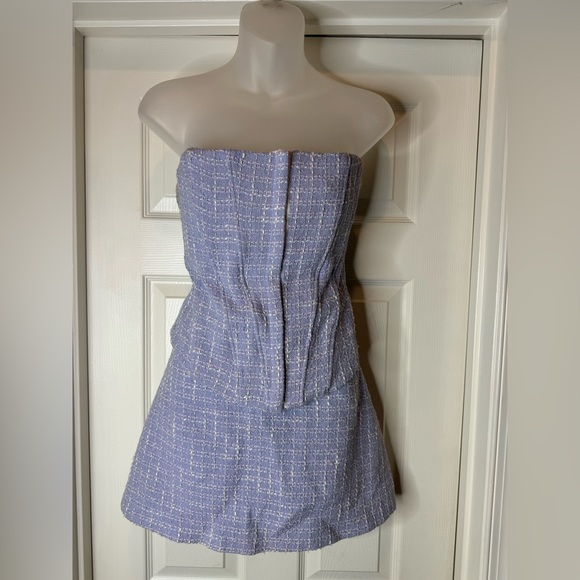 Zara Tweed Corset Top and Skirt in Lilac Color - Picture 6 of 10